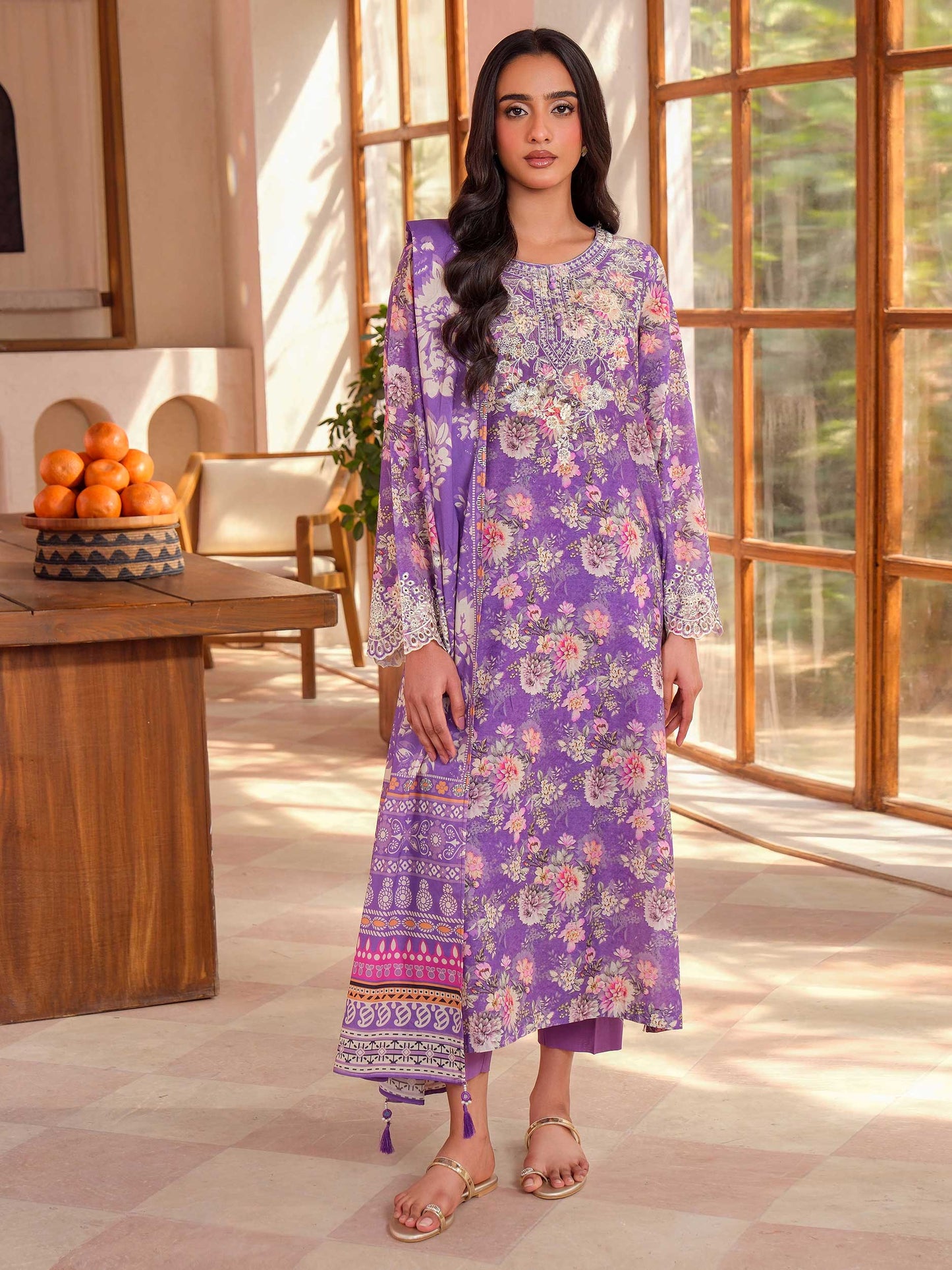 3 Piece Lawn Suit-Embroidered (Unstitched)