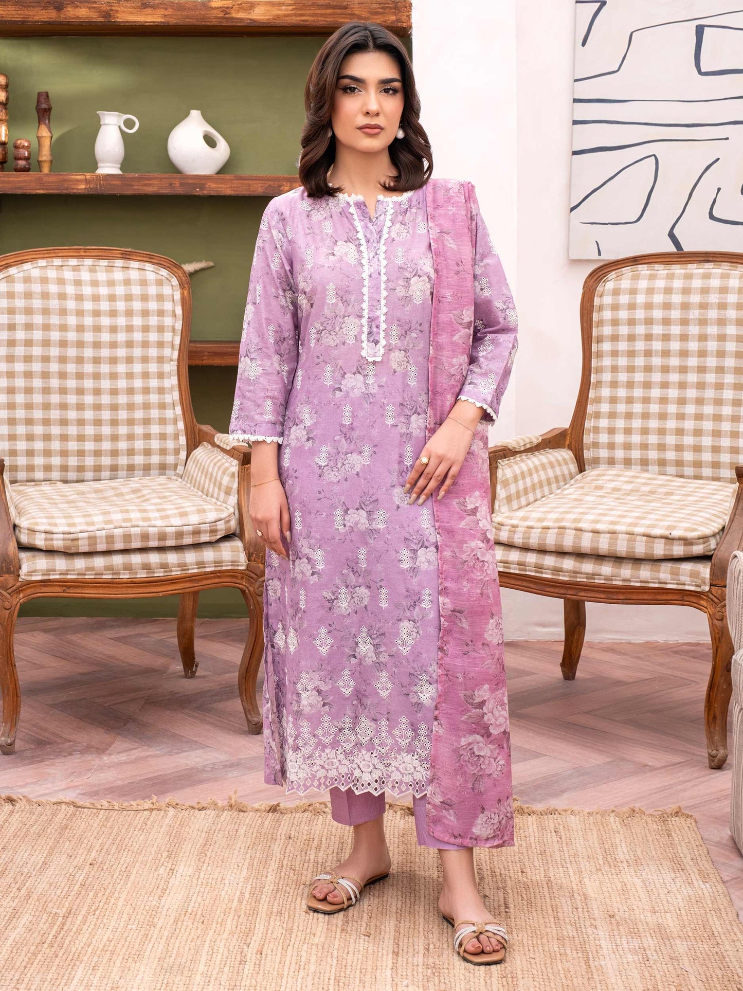 3 Piece Lawn Suit-Embroidered (Unstitched)