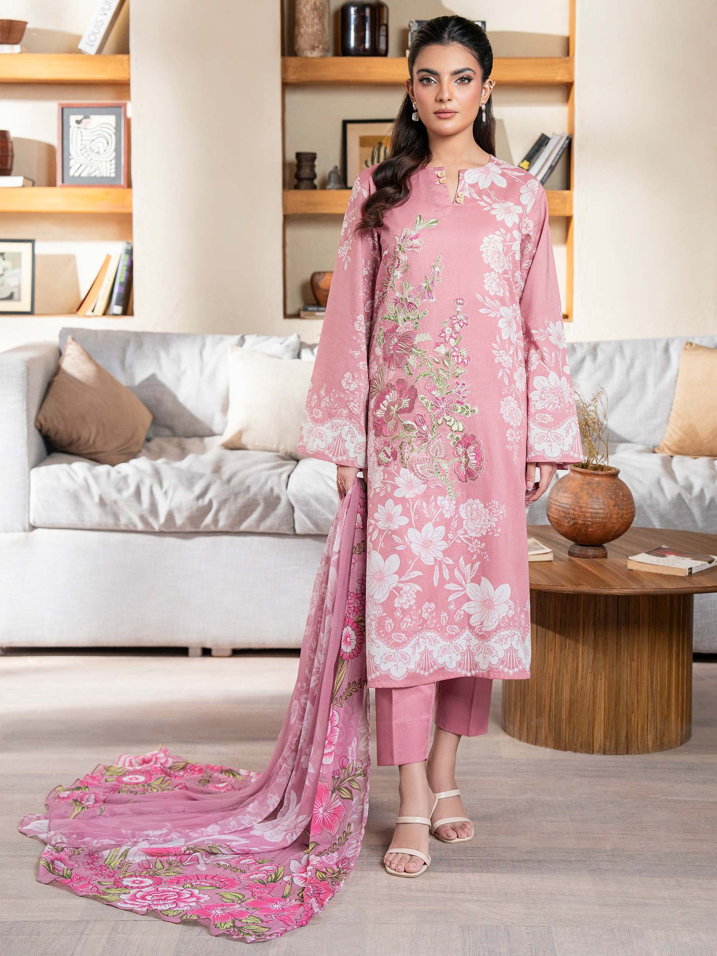 3 Piece Lawn Suit-Embroidered (Unstitched)