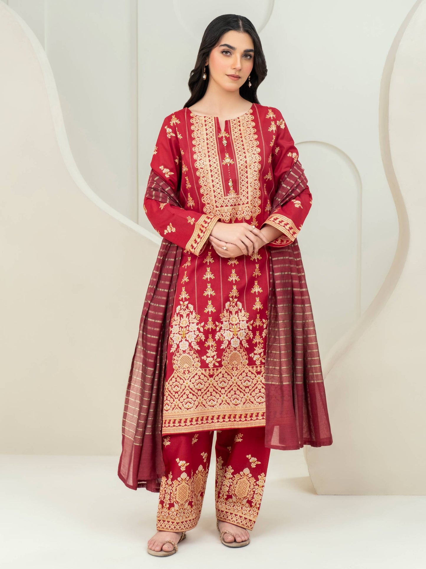 3 Piece Lawn Suit-Paste Print (Unstitched)