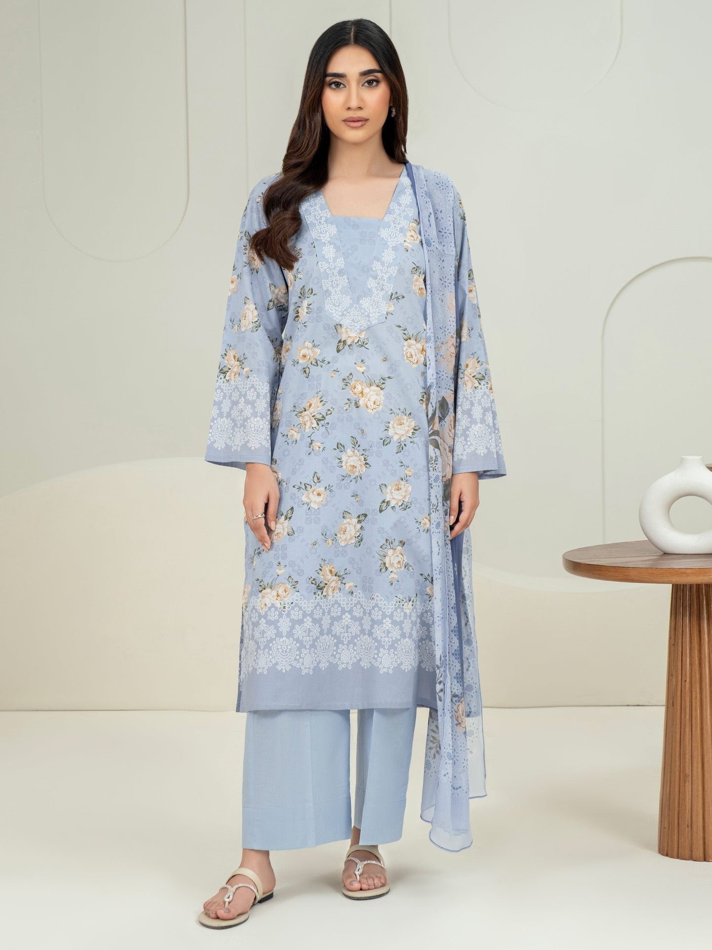 3 Piece Lawn Suit-Paste Print (Unstitched)