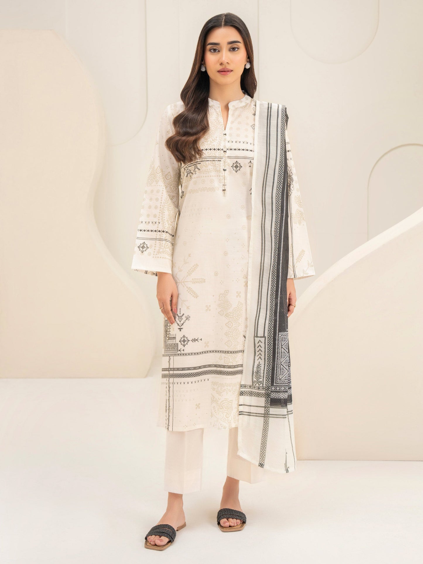 3 Piece Lawn Suit-Paste Print (Unstitched)