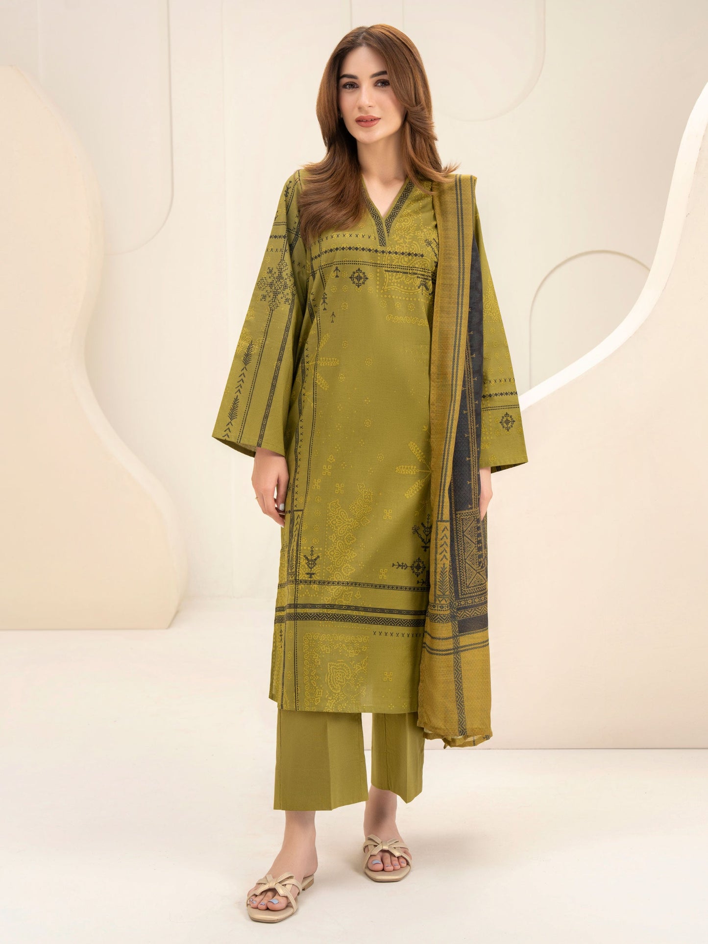3 Piece Lawn Suit-Paste Print (Unstitched)