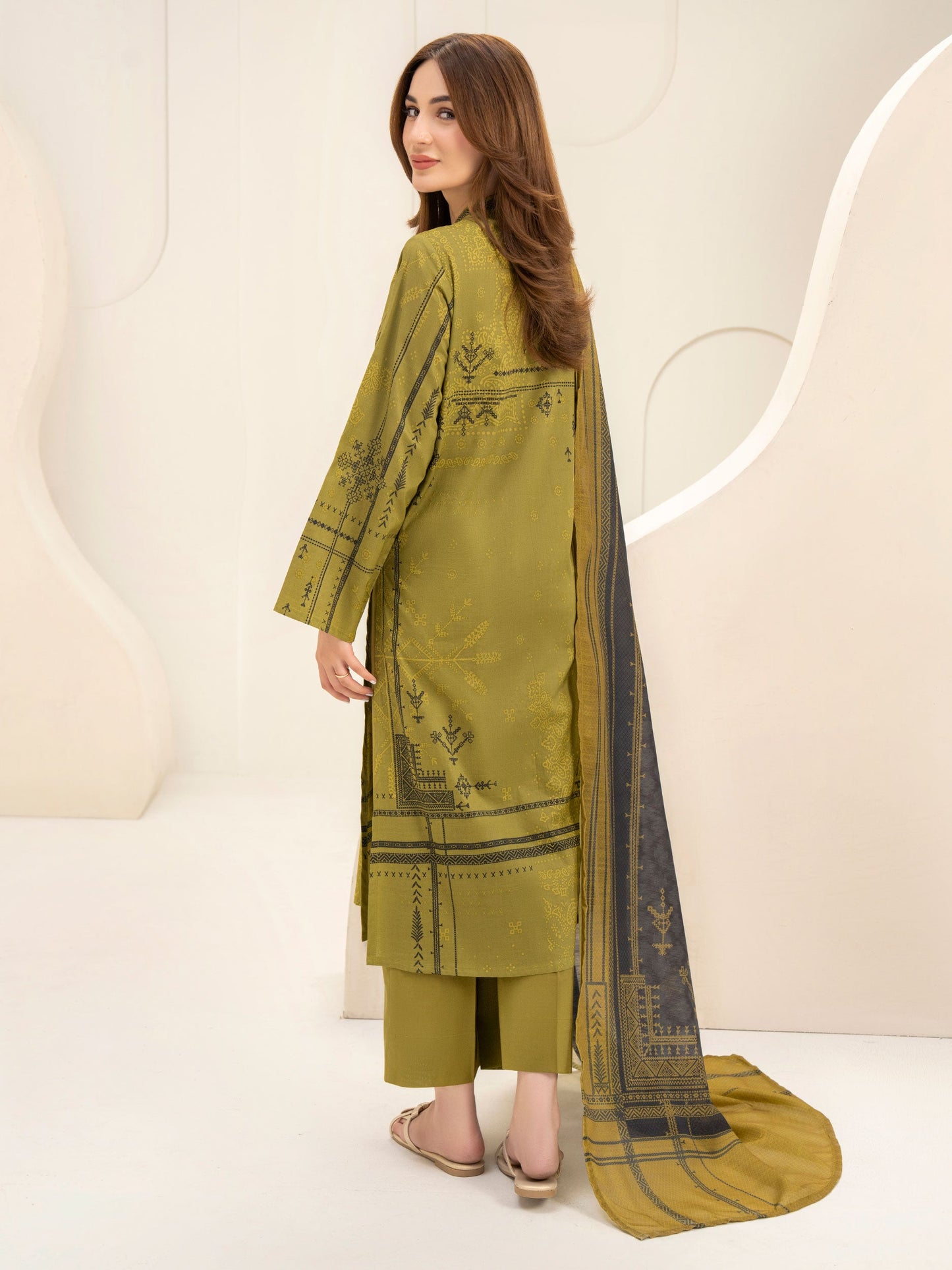 3 Piece Lawn Suit-Paste Print (Unstitched)
