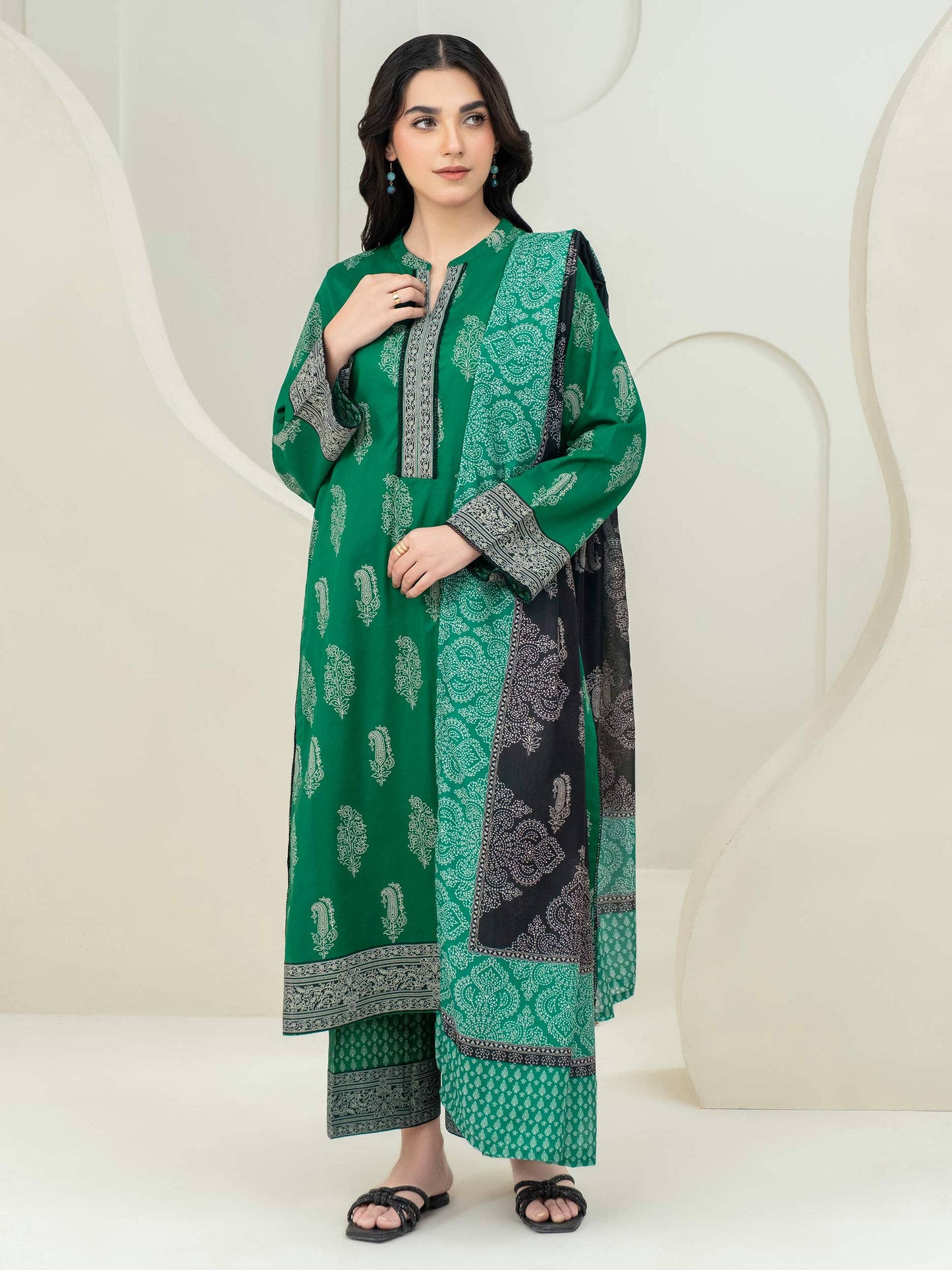 3 Piece Lawn Suit-Paste Print (Unstitched)