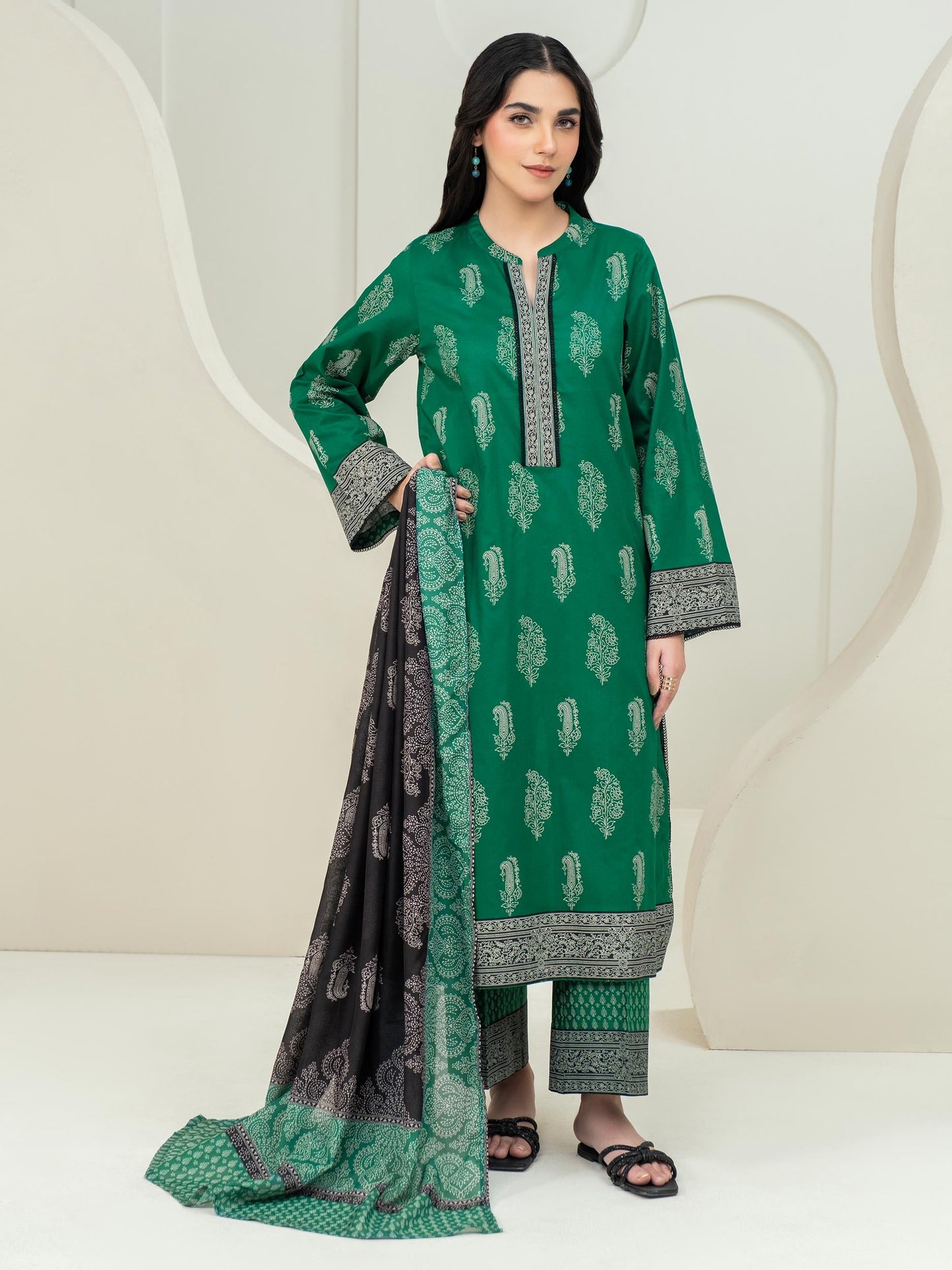 3 Piece Lawn Suit-Paste Print (Unstitched)