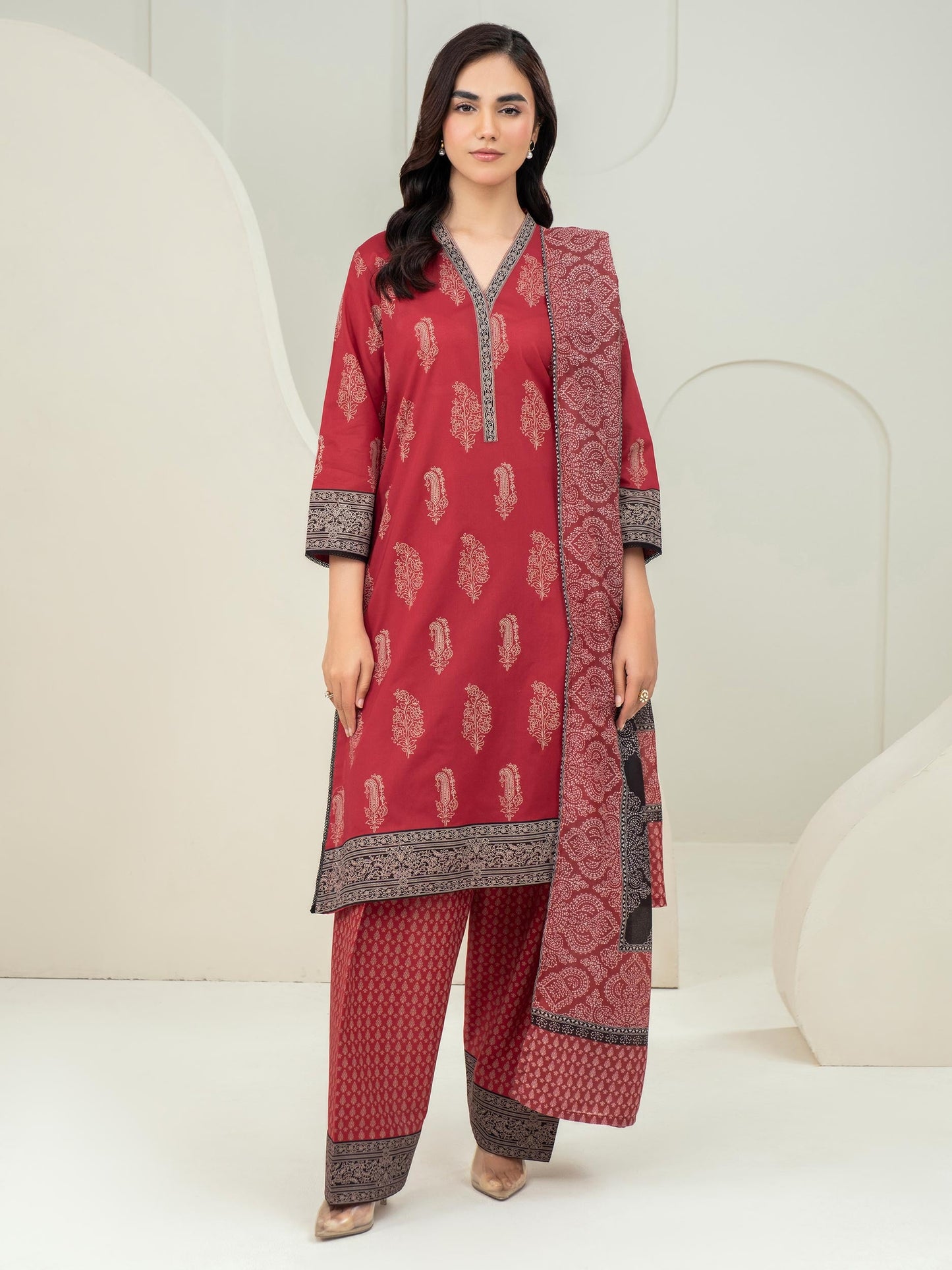 3 Piece Lawn Suit-Paste Print (Unstitched)