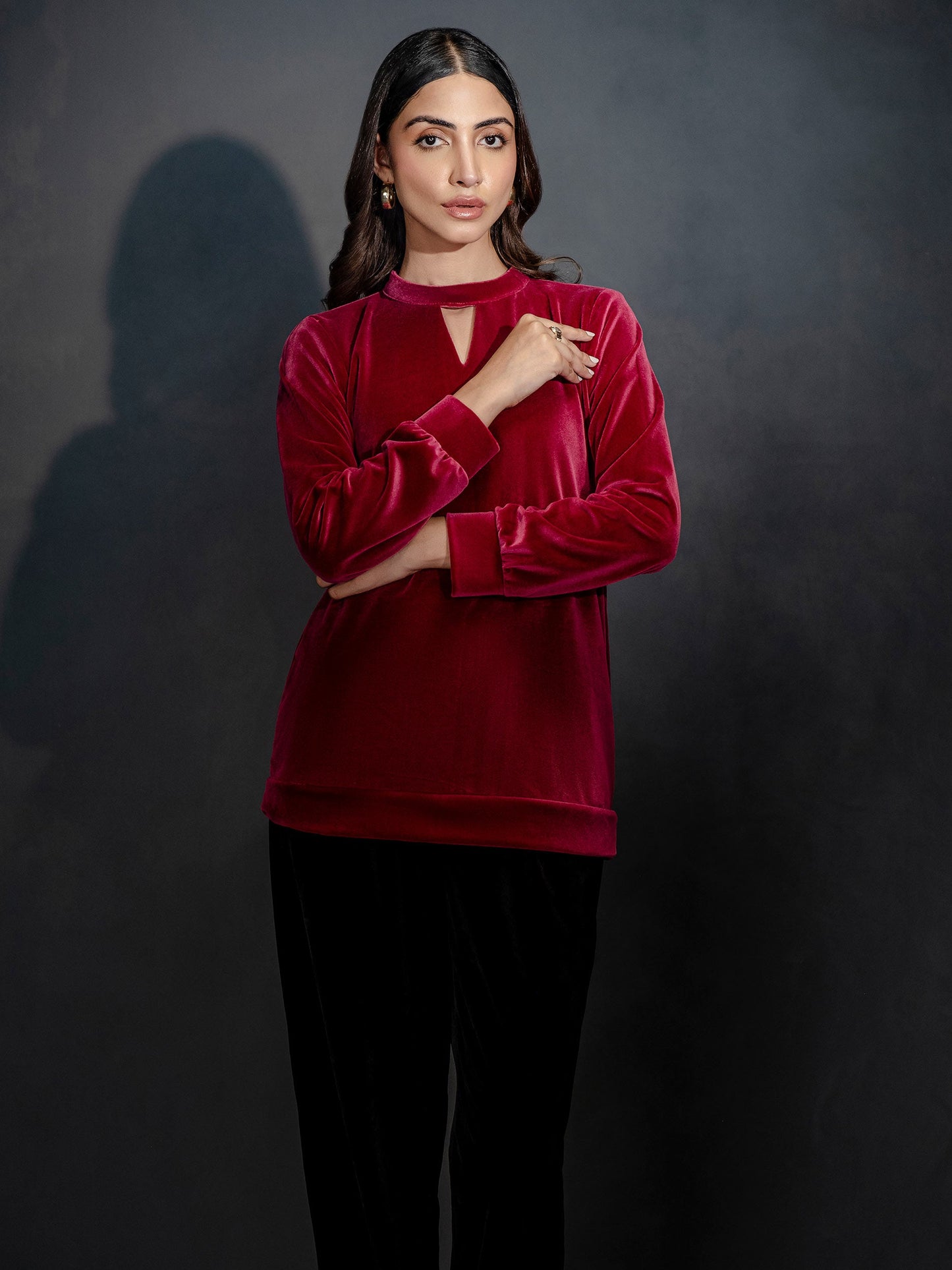 Dyed Velour Top