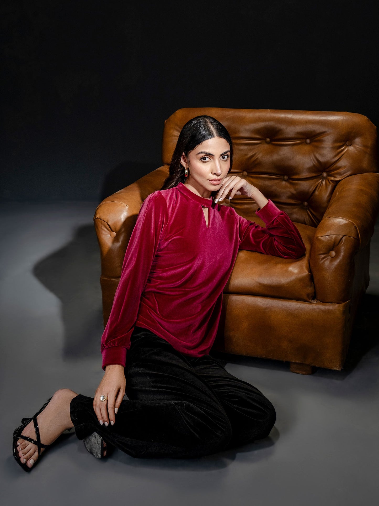 Dyed Velour Top