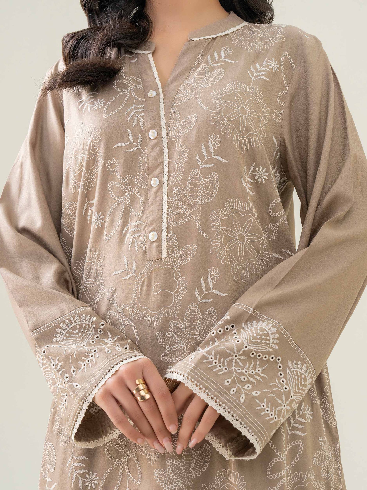 Crepe Co-ord Set-Embroidered (Pret)
