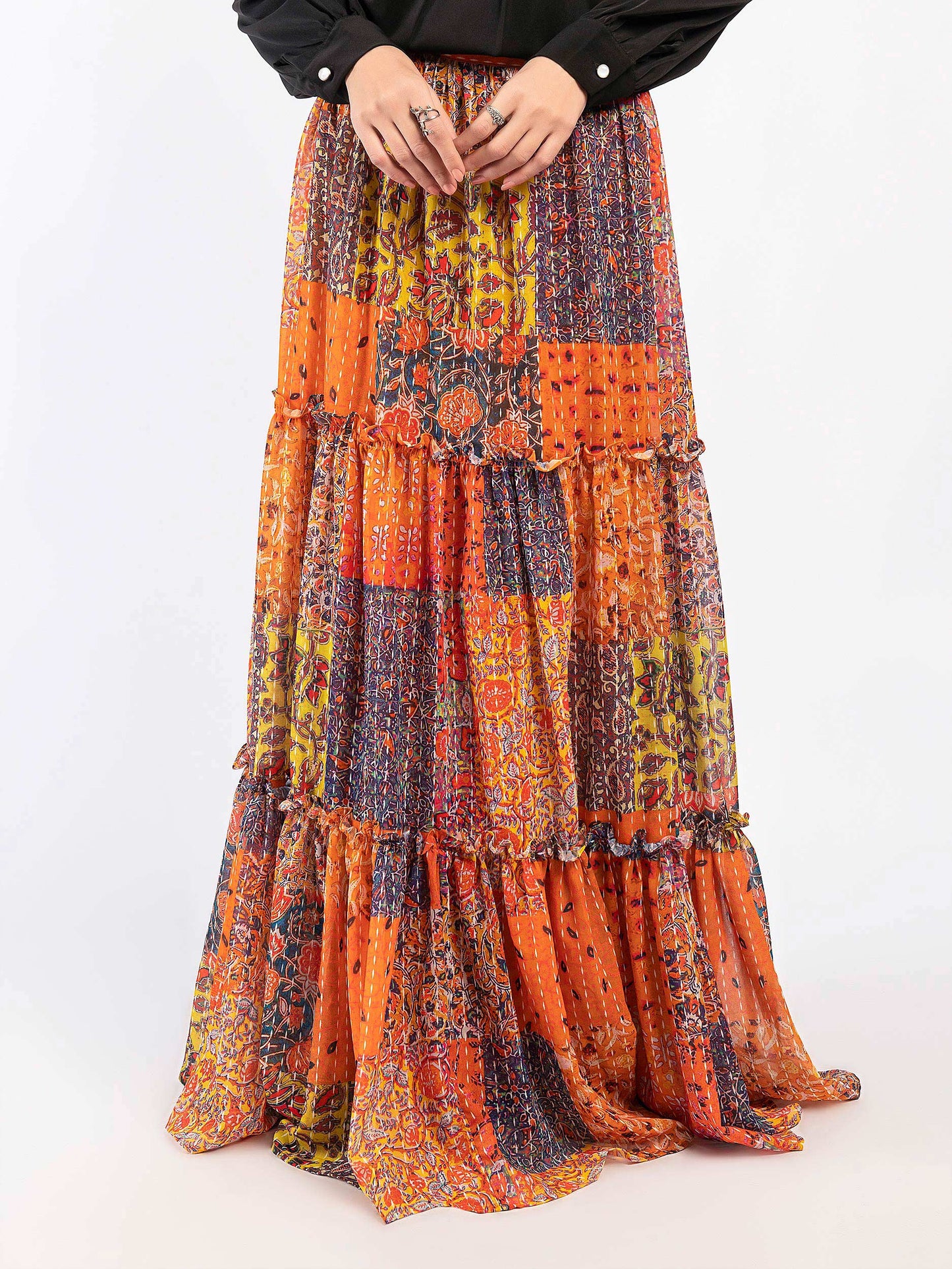 Printed Chiffon Skirt