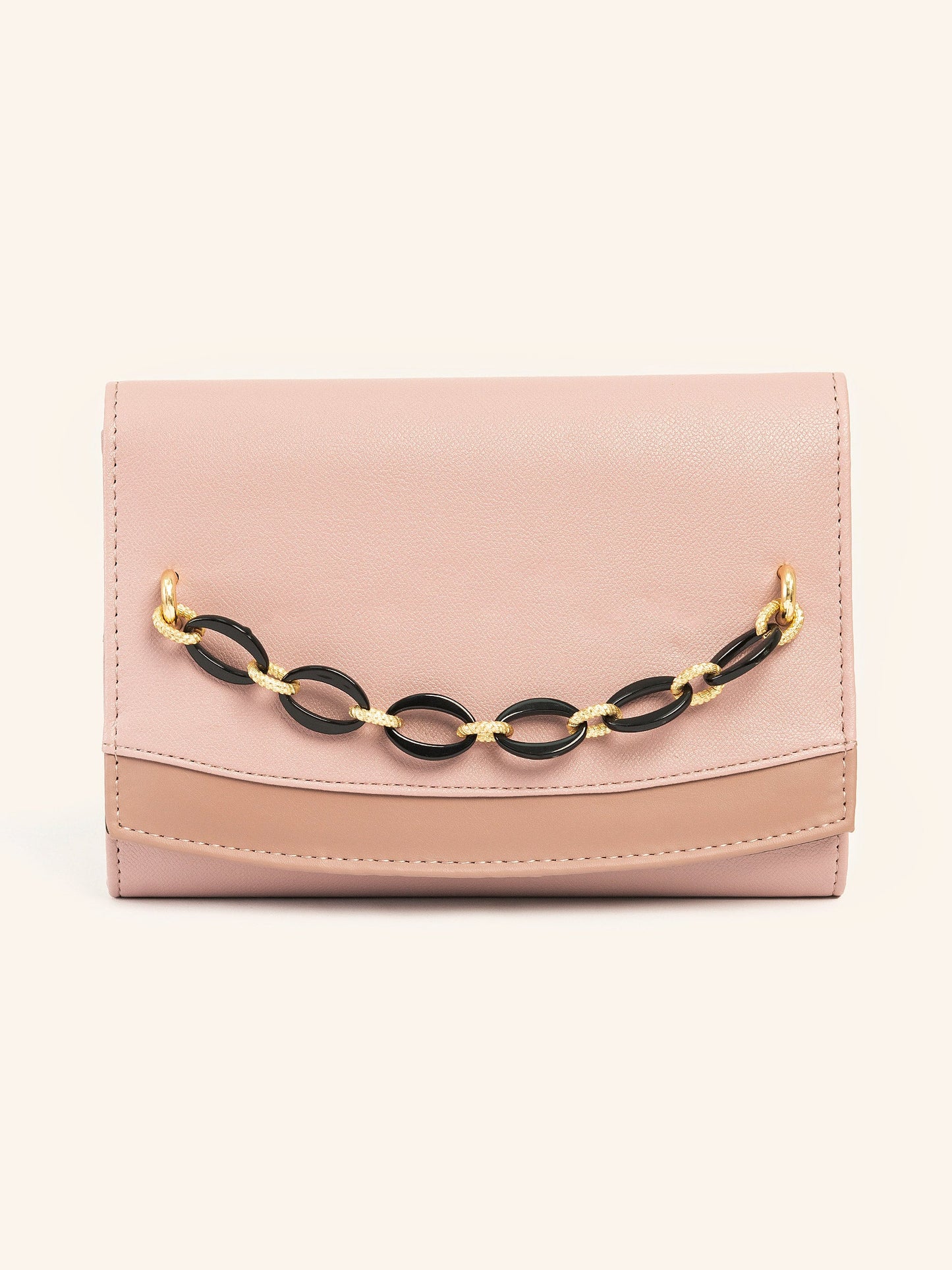 Clutch With Chain Embellishment