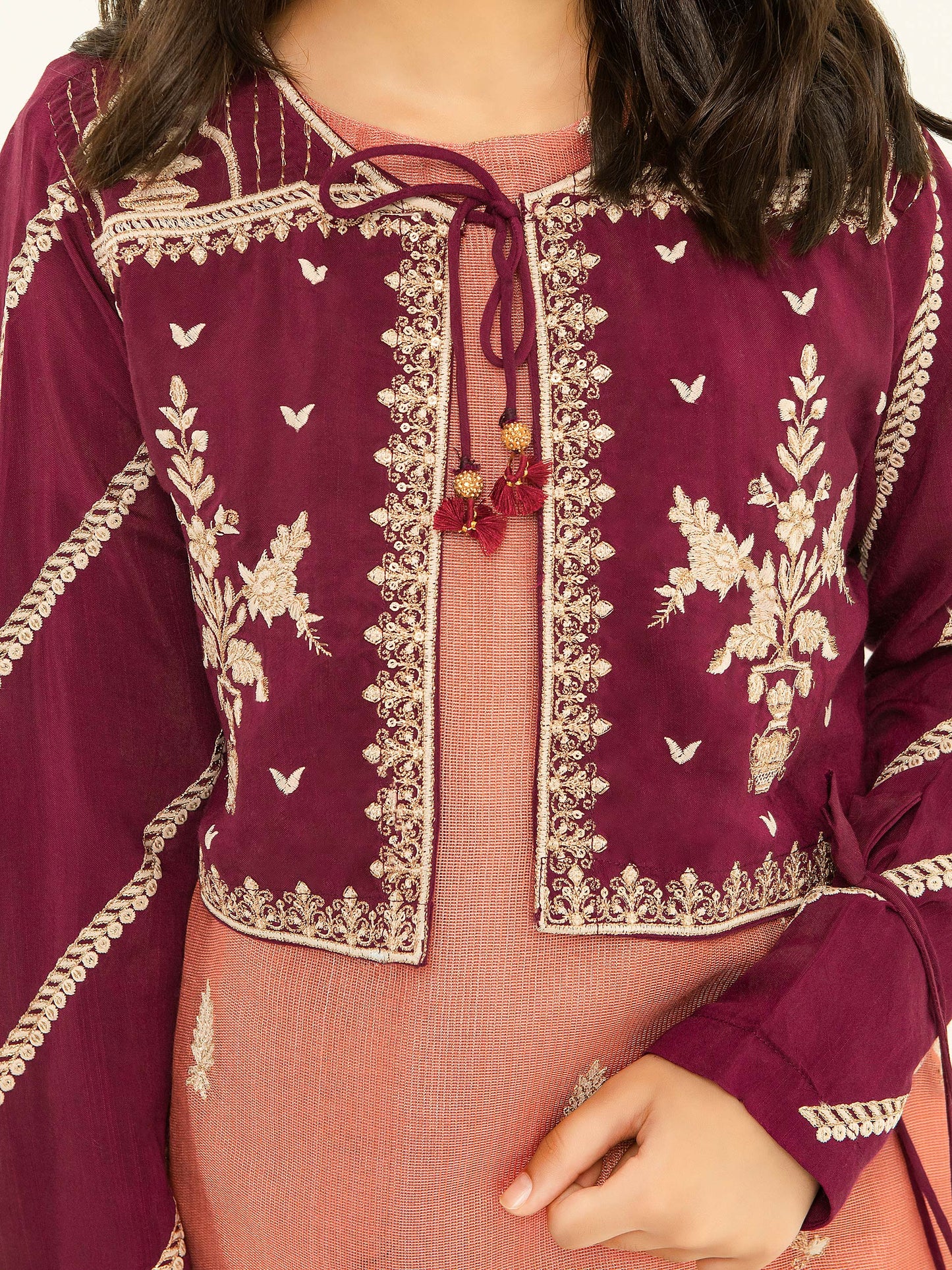Embroidered Silk Suit
