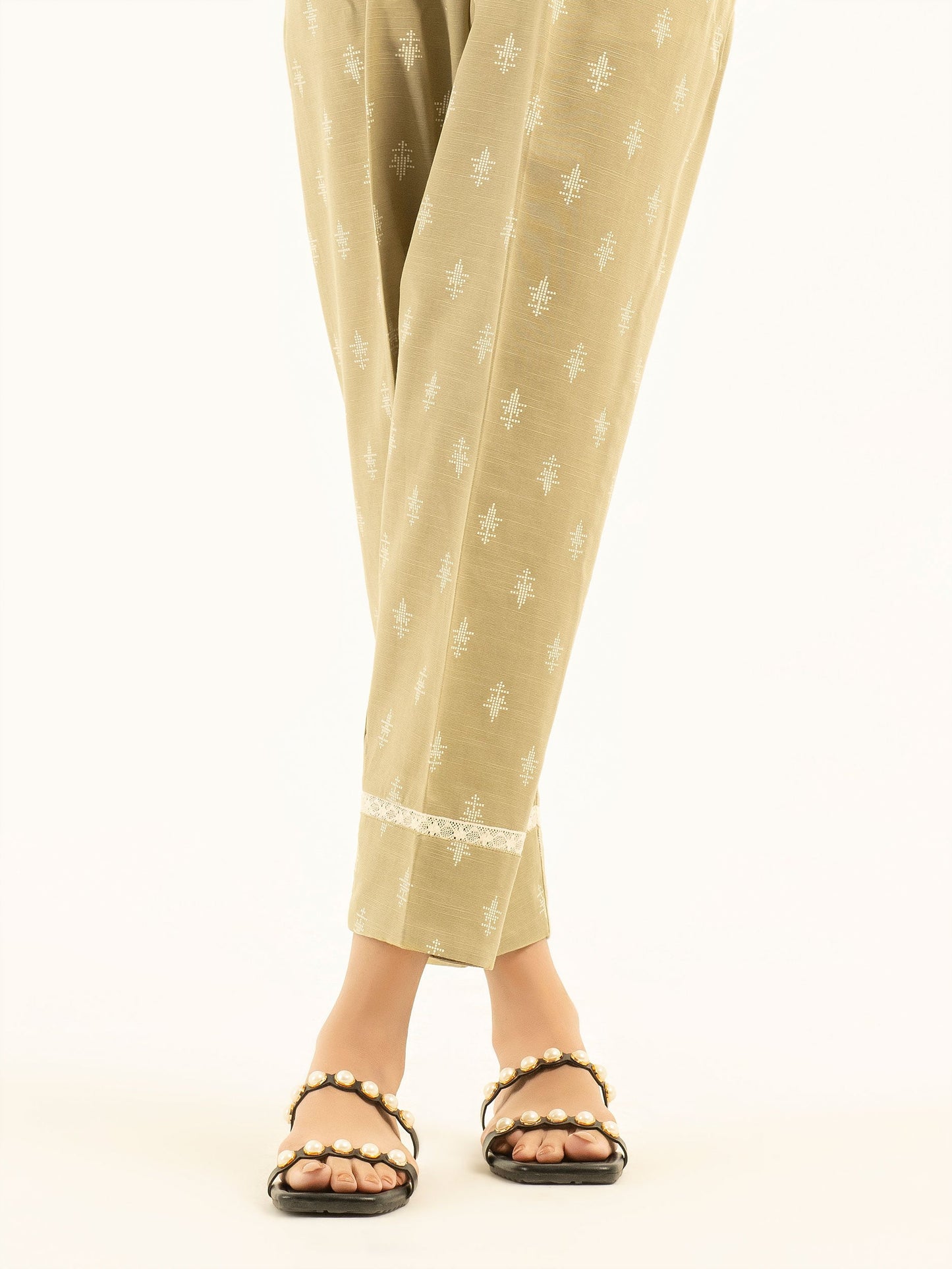 Laced Khaddar Trousers
