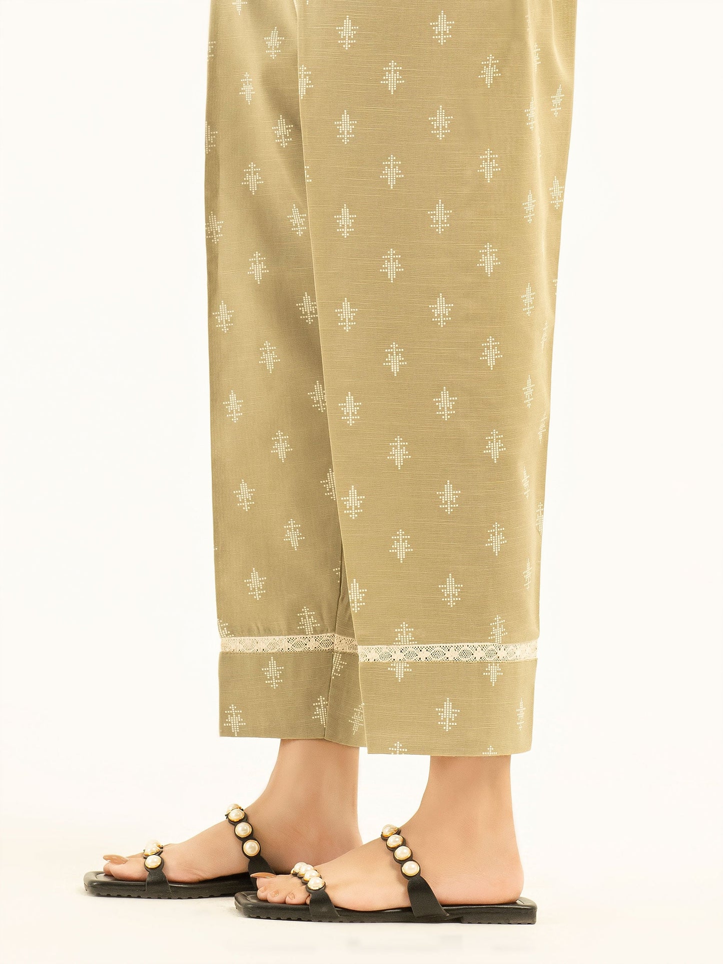 Laced Khaddar Trousers