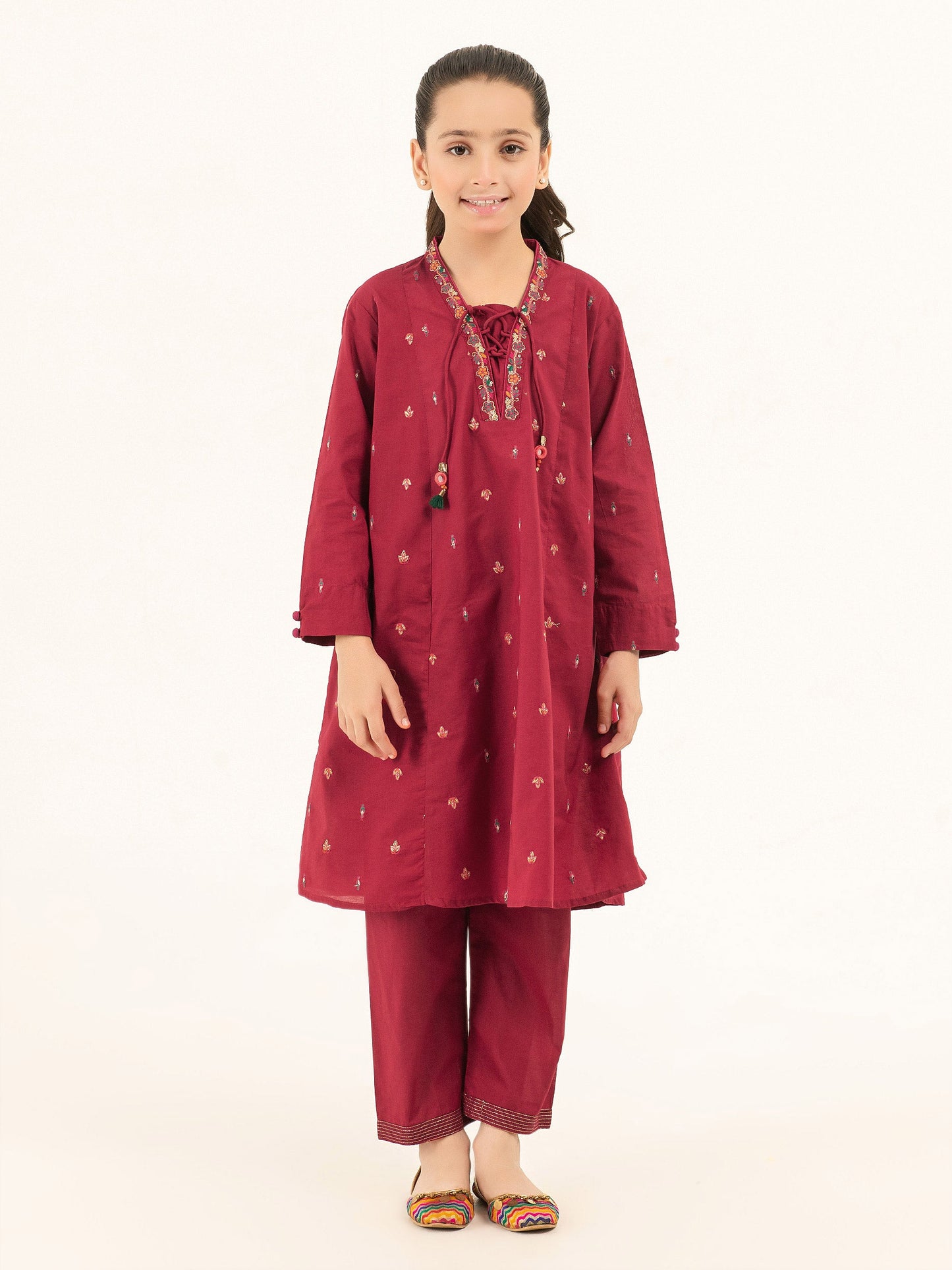 2 Piece Cambric Suit-Embroidered (Pret)
