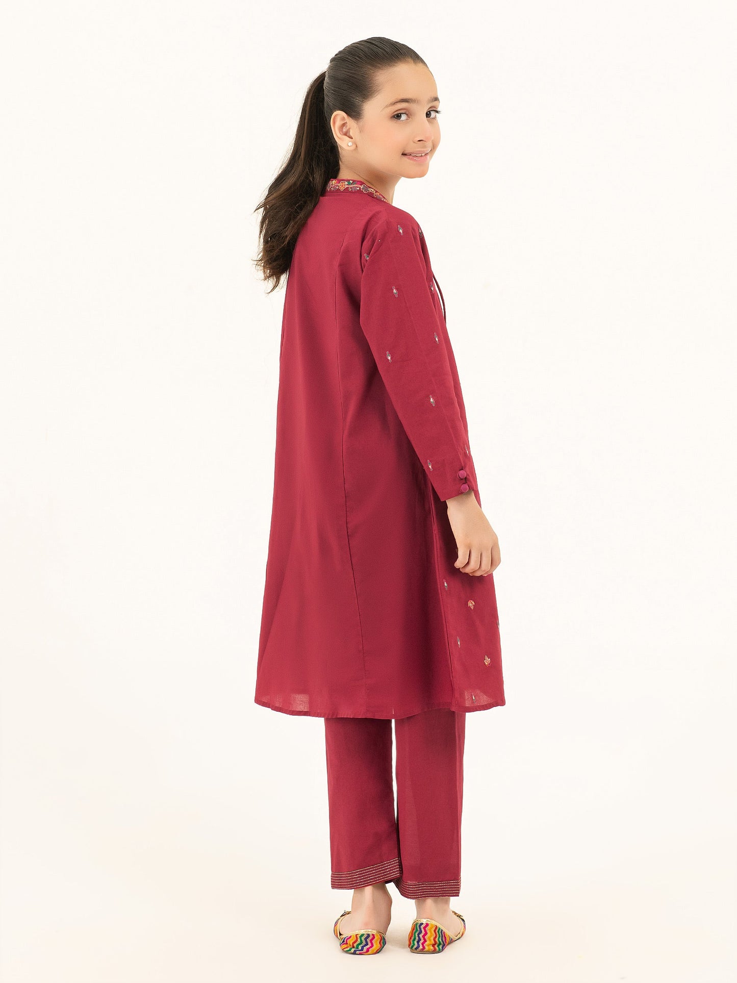 2 Piece Cambric Suit-Embroidered (Pret)