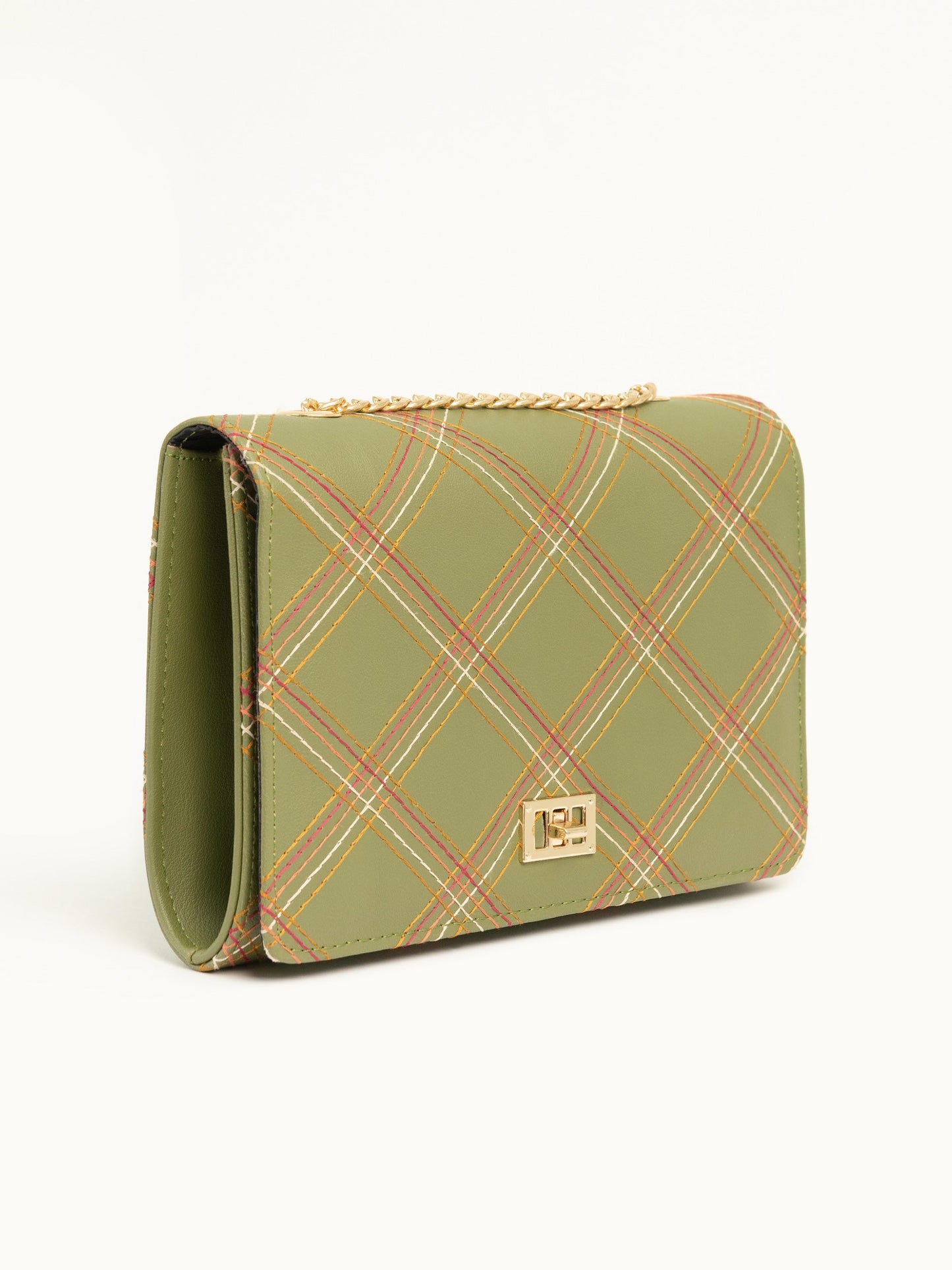 Metallic Twist Lock Clutch