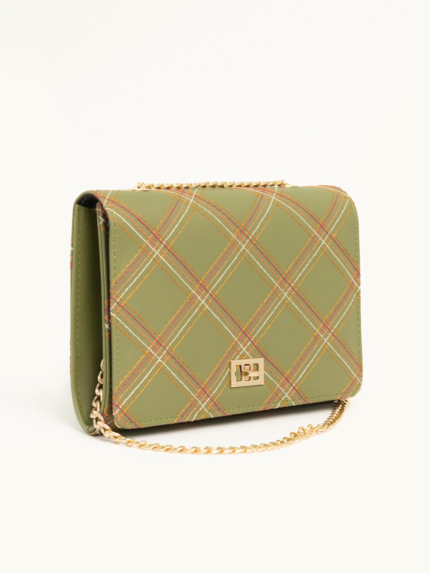 Metallic Twist Lock Clutch
