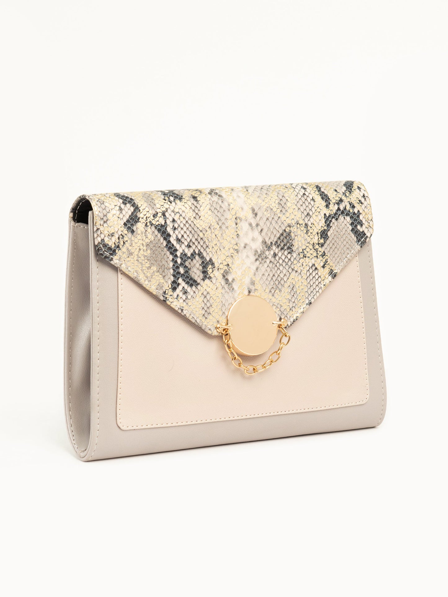 Snake Print Envelope Clutch