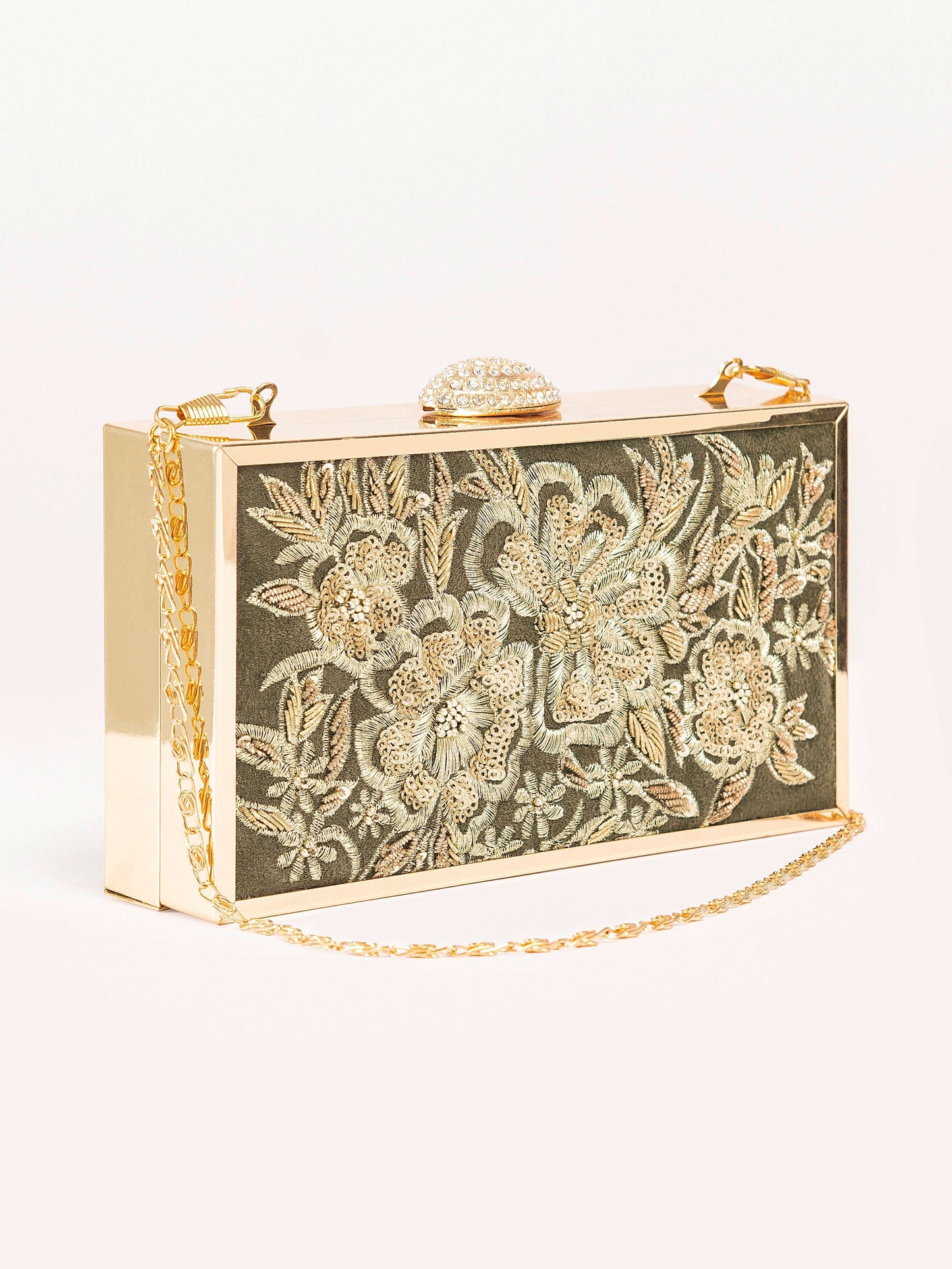 Embellished Box Clutch