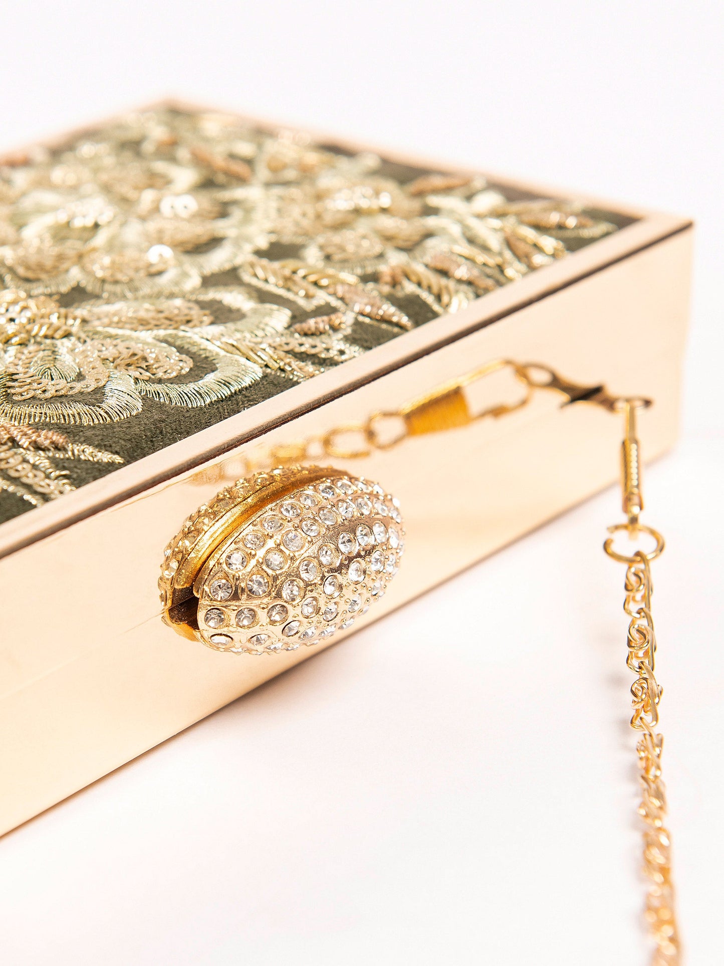 Embellished Box Clutch