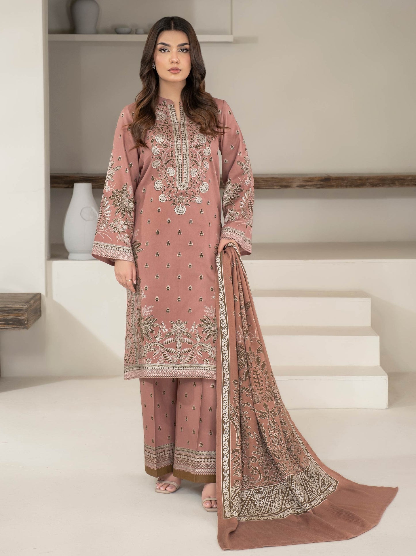 3 Piece Khaddar Suit-Printed (Unstitched)