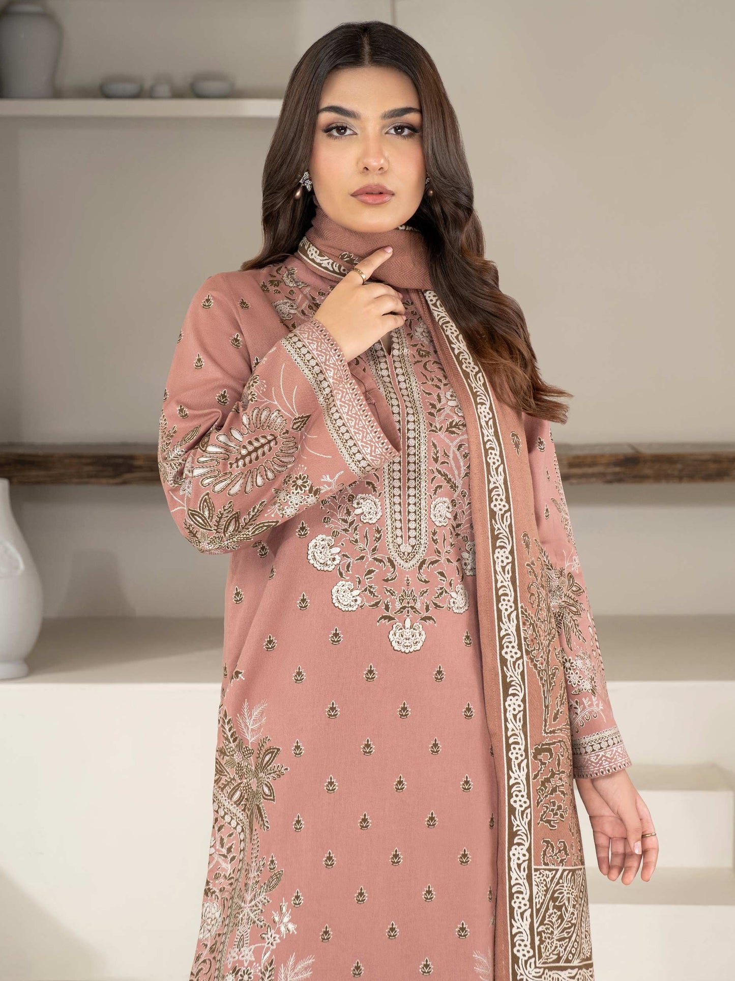 3 Piece Khaddar Suit-Printed (Unstitched)
