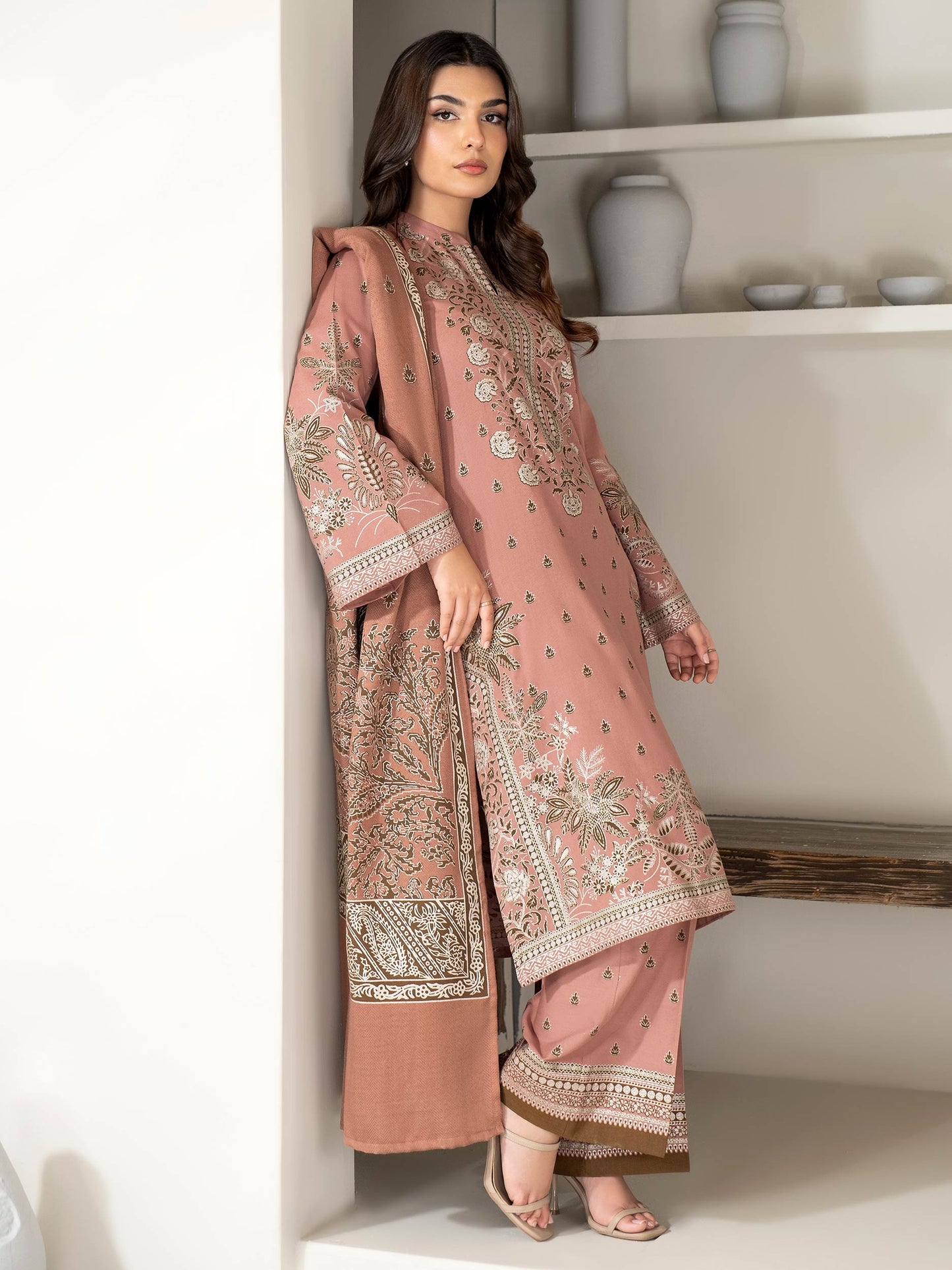 3 Piece Khaddar Suit-Printed (Unstitched)