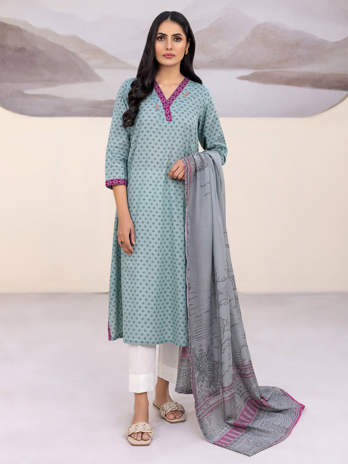 2 Piece Lawn Suit-Printed (Unstitched)