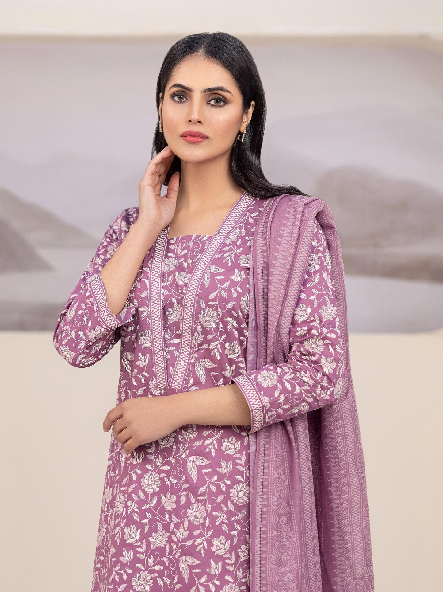2 Piece Lawn Suit-Paste Print(Unstitched)