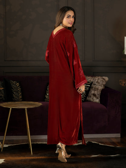 2 Piece Velvet Suit-Embroidered (Unstitched)