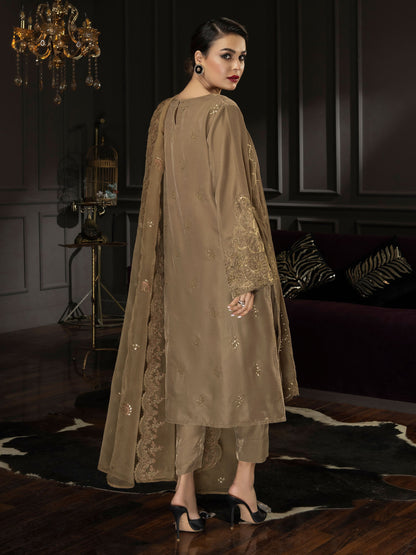 3 Piece Velvet Suit-Embroidered (Unstitched)