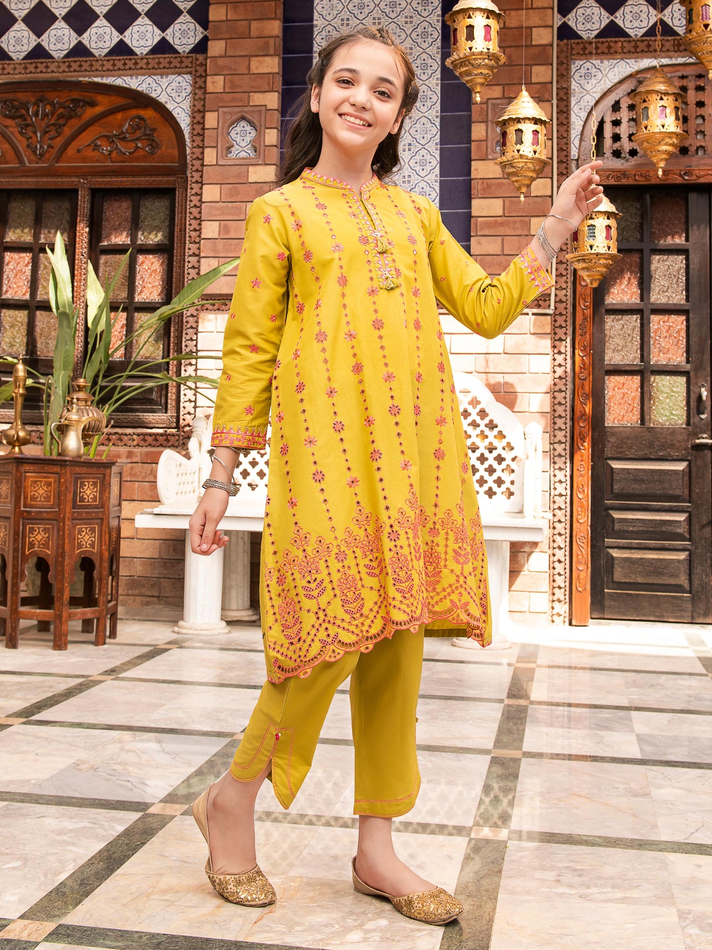 Embroidered Cambric Suit