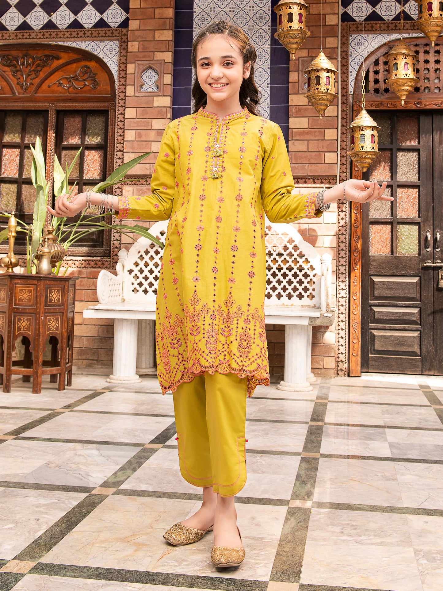 Embroidered Cambric Suit