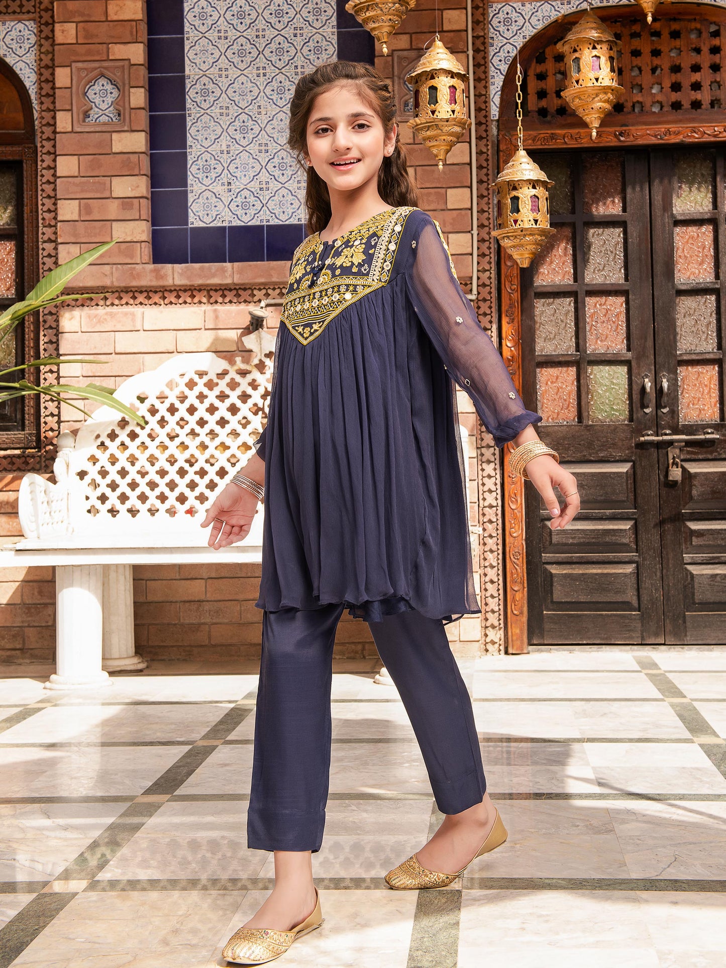 Embroidered Chiffon Suit