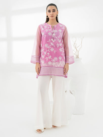 Organza Kurti-Embroidered (Pret)