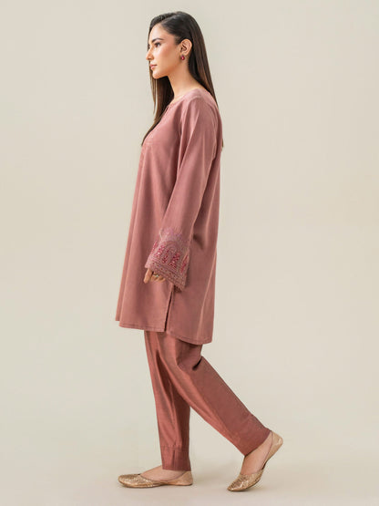 Raw Silk Co-Ord Set-Embroidered (Pret)