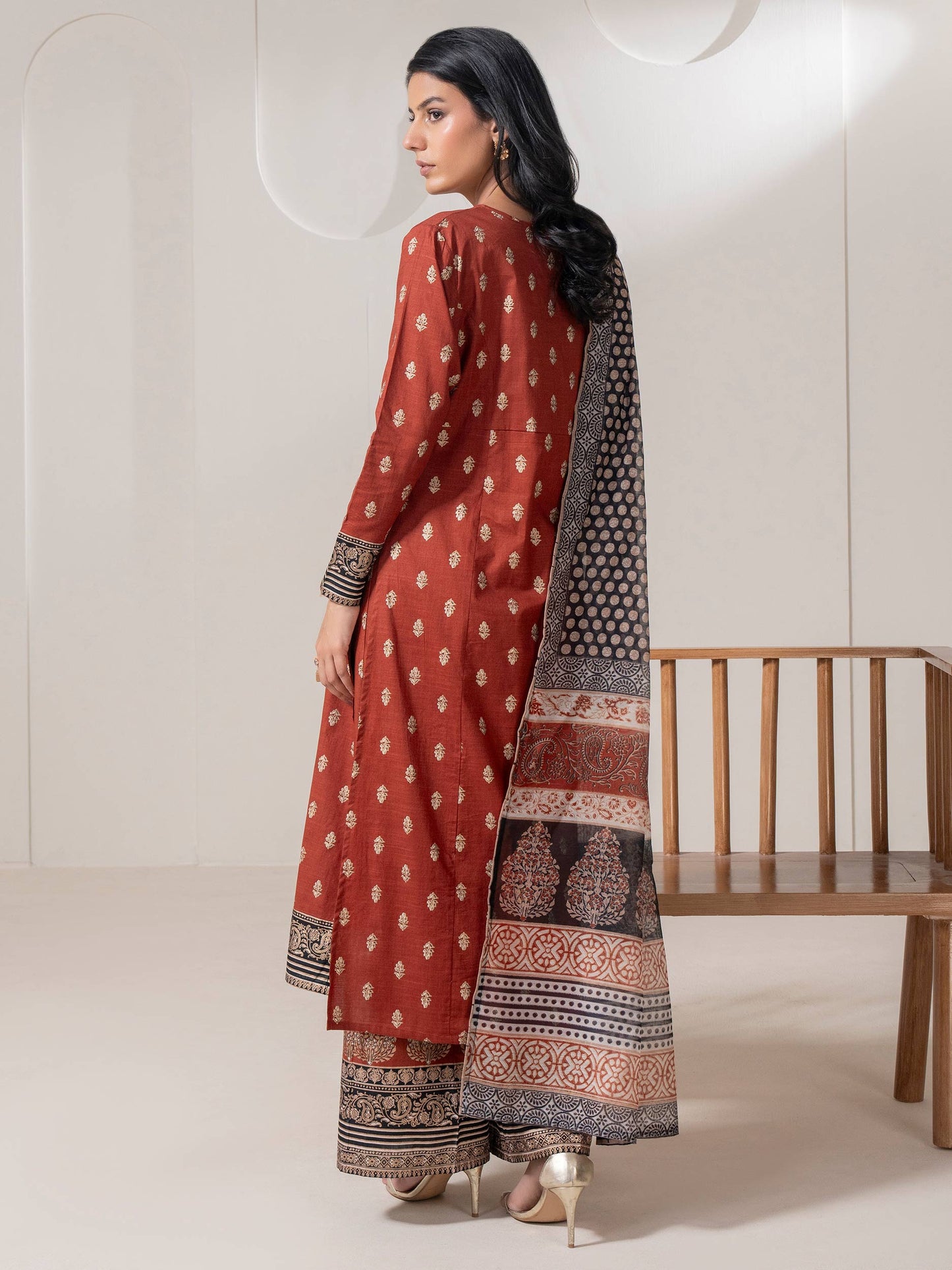 3 Piece Lawn Suit-Paste Print  (Pret)