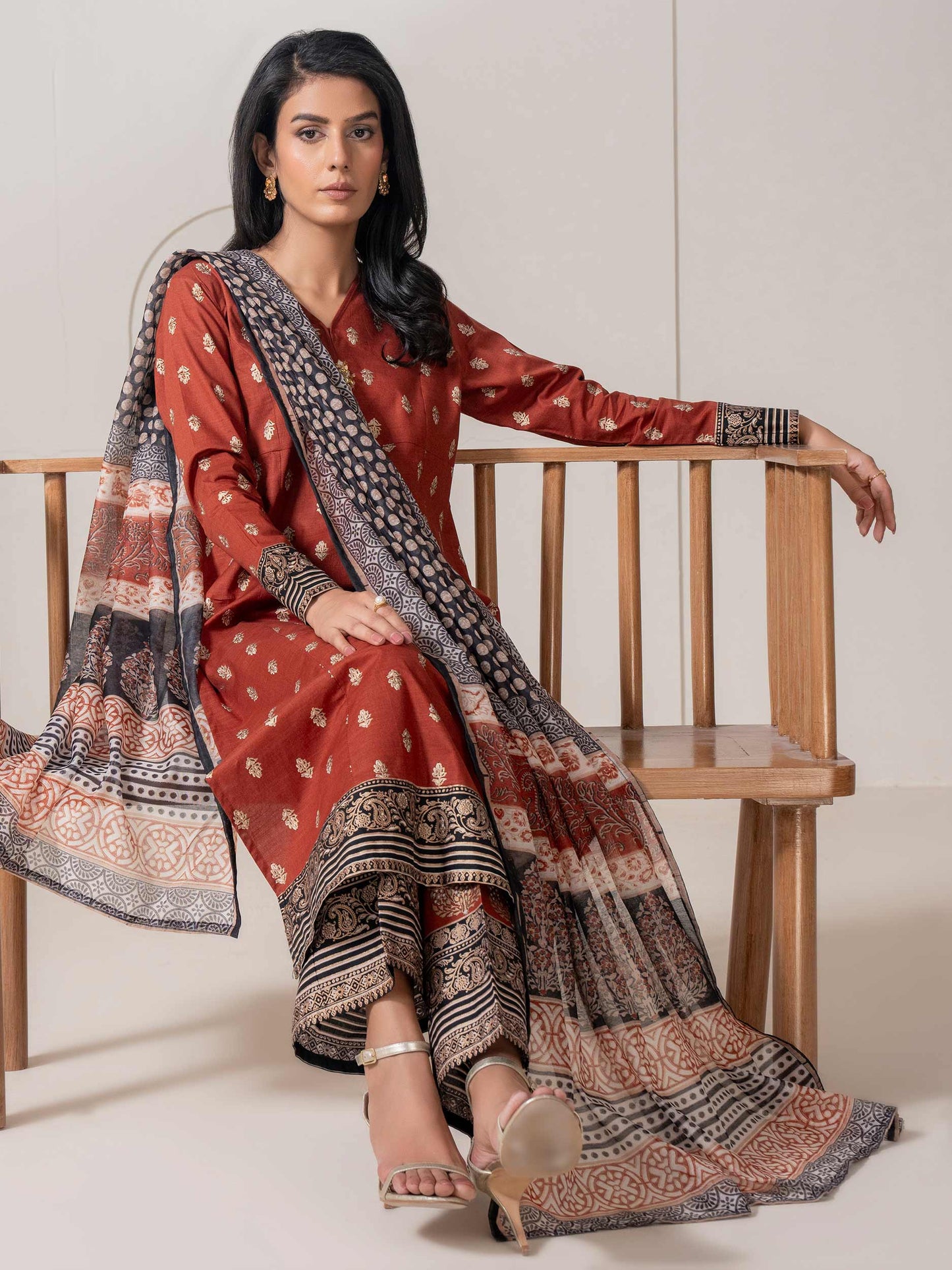 3 Piece Lawn Suit-Paste Print  (Pret)