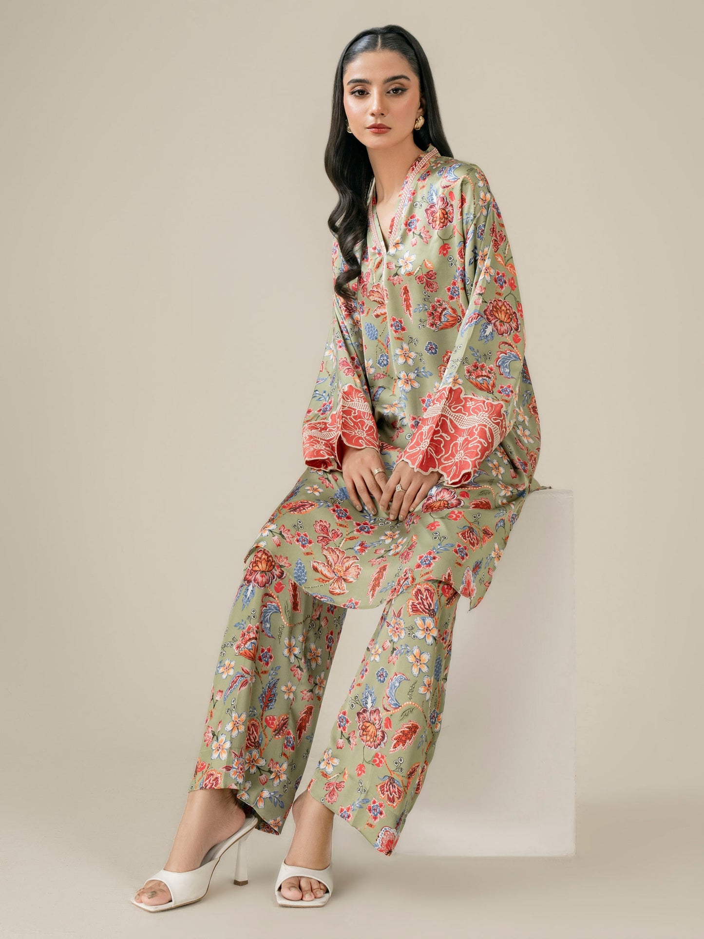 Silk Co-ord Set-Embellished (Pret)