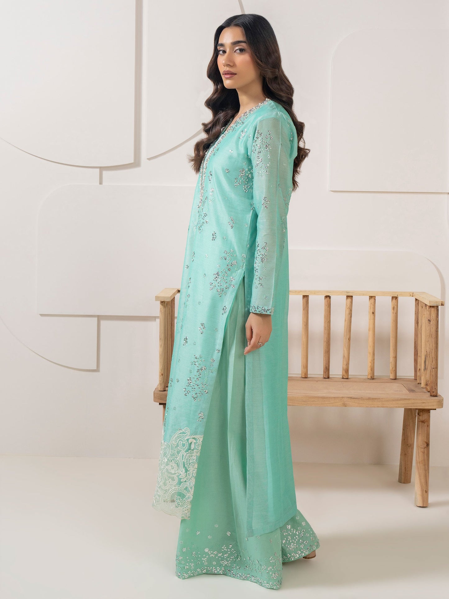 2 Piece Silk Suit-Embroidered (Pret)