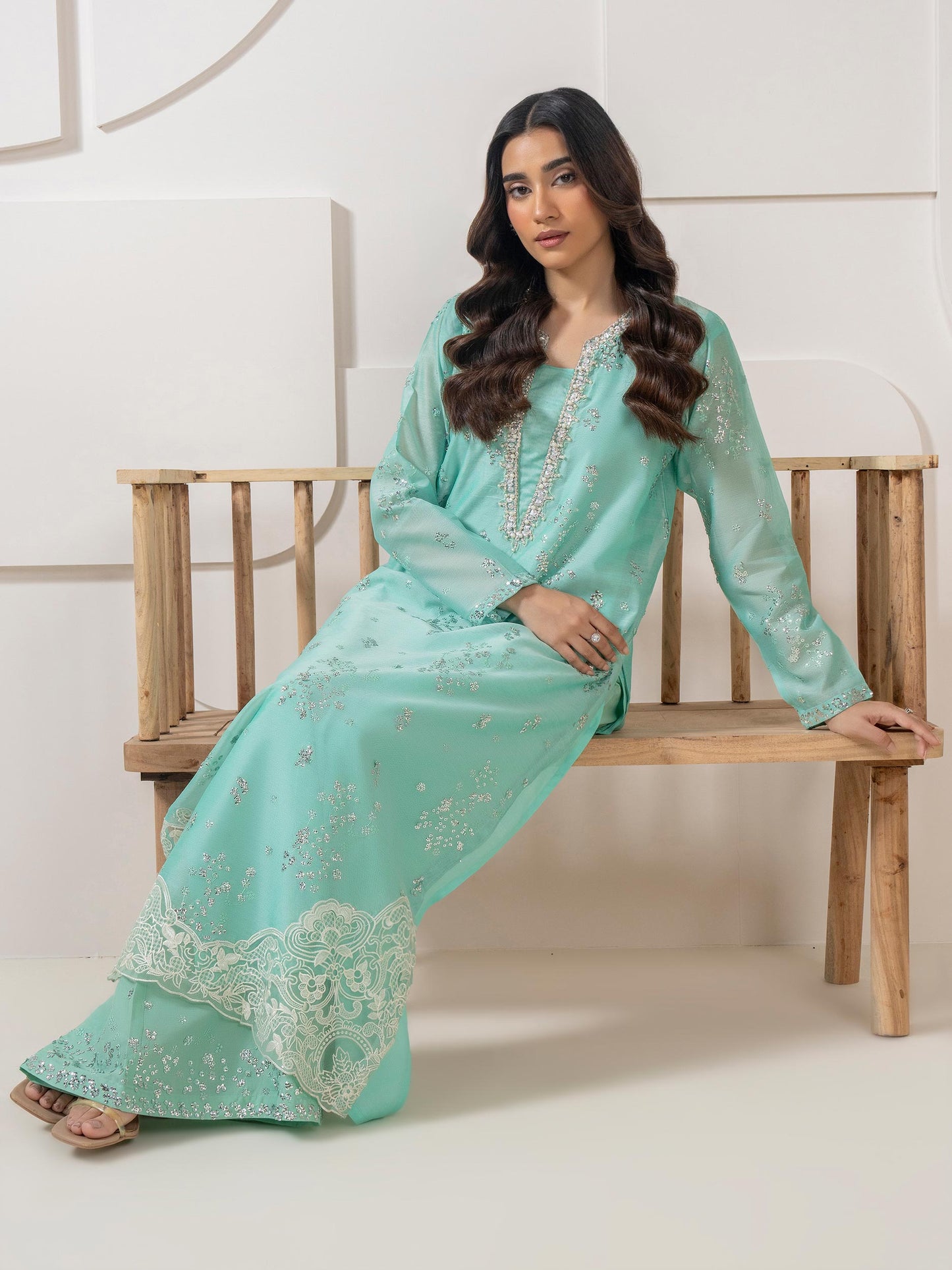 2 Piece Silk Suit-Embroidered (Pret)