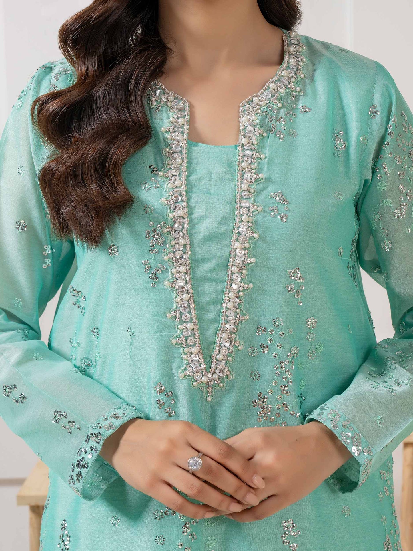2 Piece Silk Suit-Embroidered (Pret)