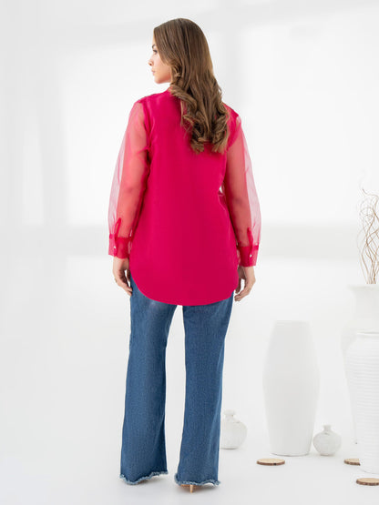 Embroidered Organza Top