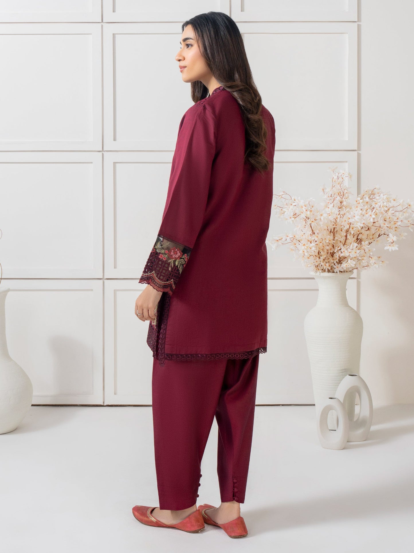 2 Piece Yarn Dyed Suit- Embroidered (Pret)