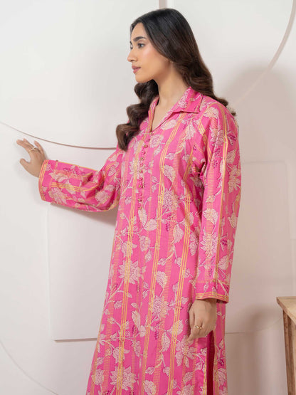 2 Piece Satin Suit Printed (Pret)