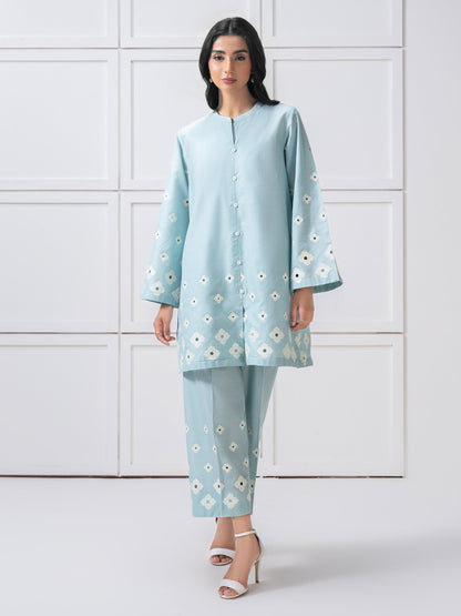 Lawn Co-Ord Set-Embroidered (Pret)
