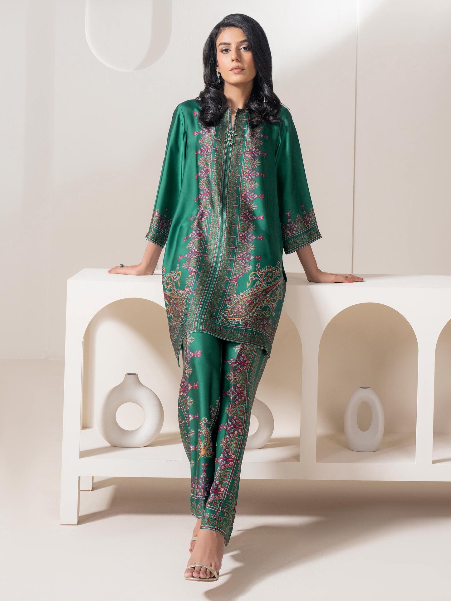 Silk Co-Ord Set-Printed (Pret)