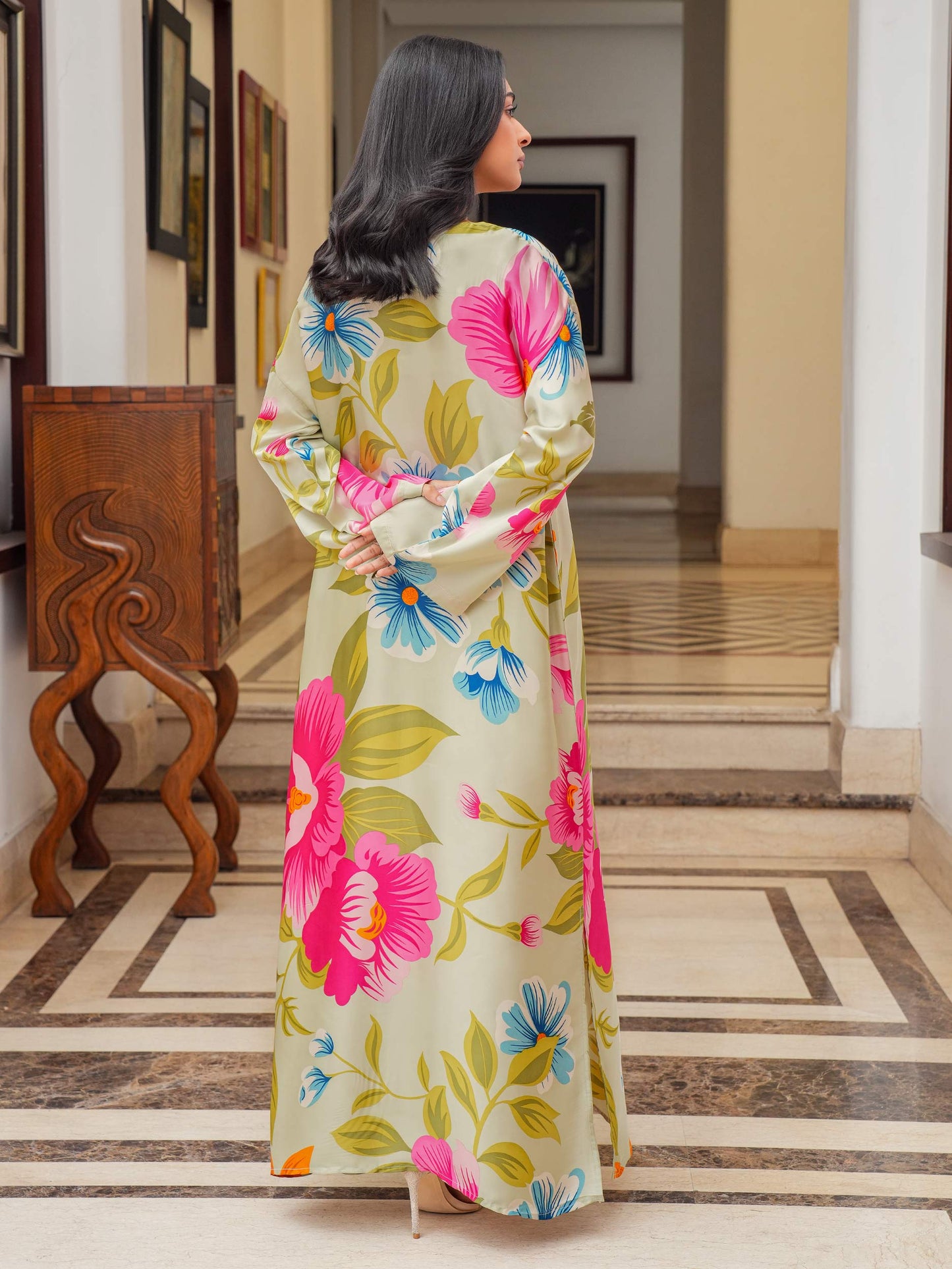 Silk Kaftan-Printed  (Pret)